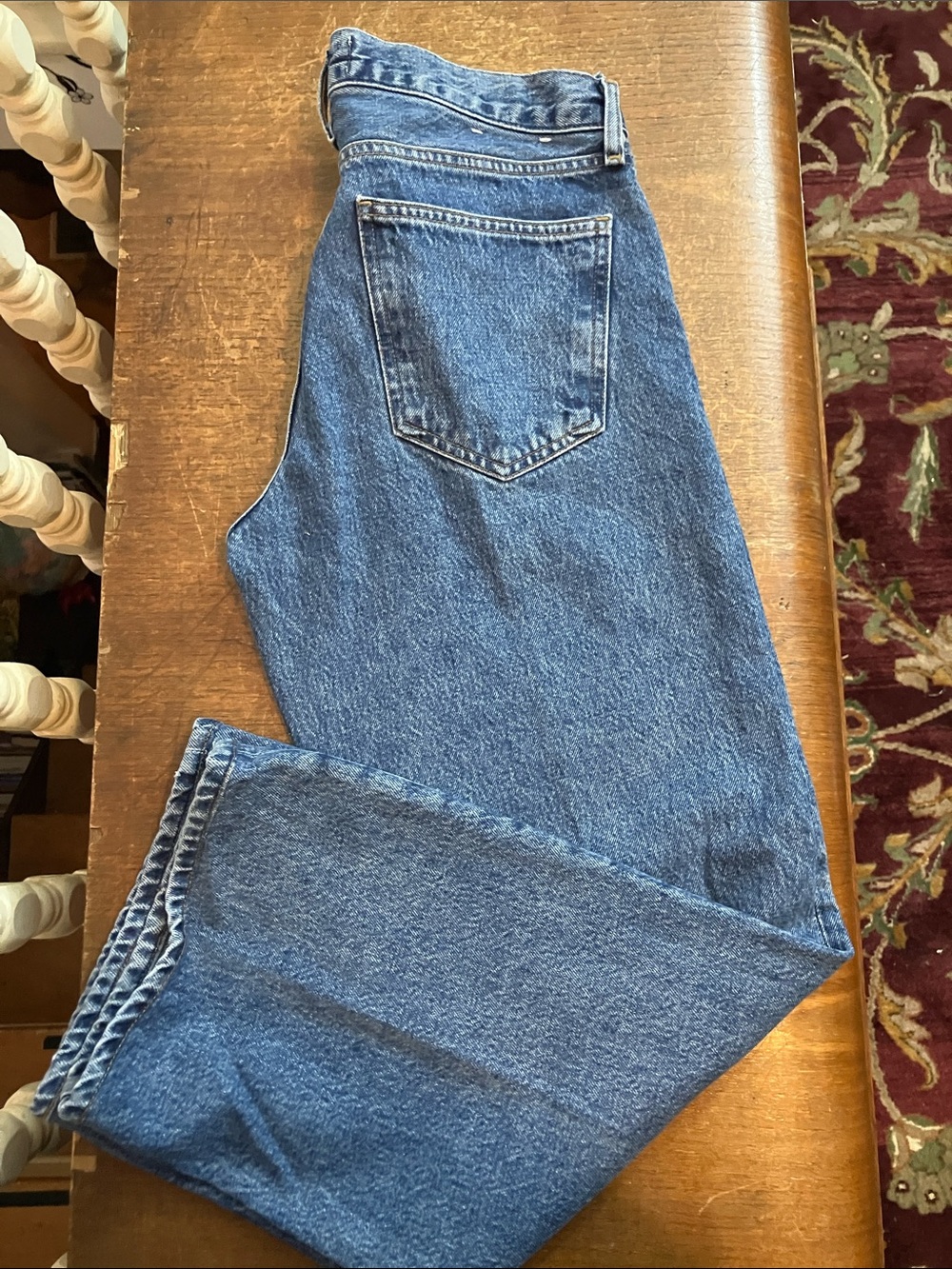 Agolde Straight Leg Button up Blue Denim Jeans